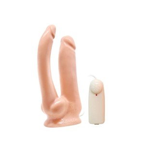 Pênis Duplo Vibro com Ventosa
