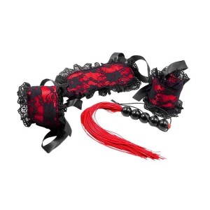 Kit Bondage com 3 Peças com Detalhes em Renda e Fitas de Cetim