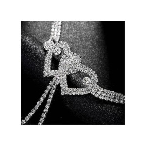 Joia de Corpo em Strass com Detalhe de Coração - Bodychain
