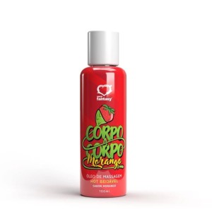 Corpo a Corpo Óleo de Massagem Hot Beijável sabor Morango 100ML