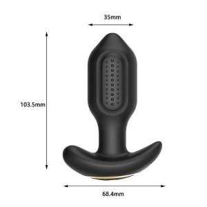 Plug Anal com Vibro e Rotação Via APP À Longa Distância 