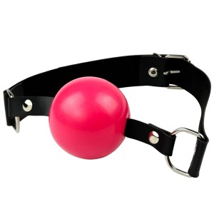 MORDAÇA BOLA C/ REGULAGEM EM COURO - VERMELHA LA PIMIENTA